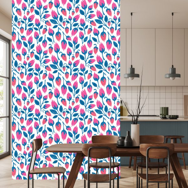Behang Bloemen In Retrostijl - Afbeelding 4