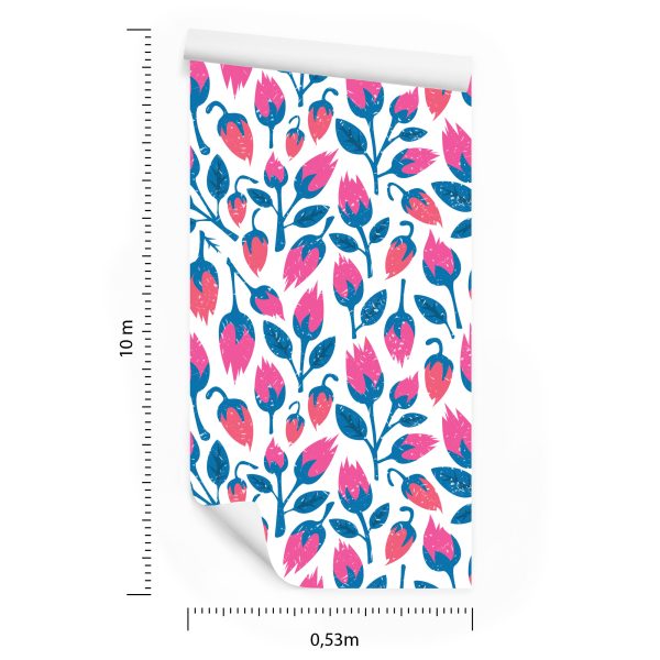 Behang Bloemen In Retrostijl - Afbeelding 8