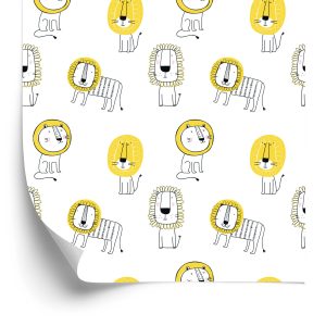 Behang Voor Jongen Pastel Leeuwen Safari Dieren