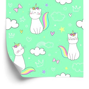 Behang Voor Kinderen - Regenboogkatten