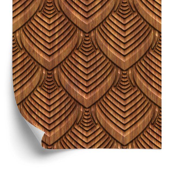 Behang Houten 3D-Ornament