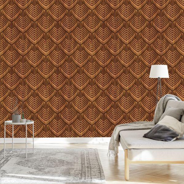 Behang Houten 3D-Ornament - Afbeelding 3