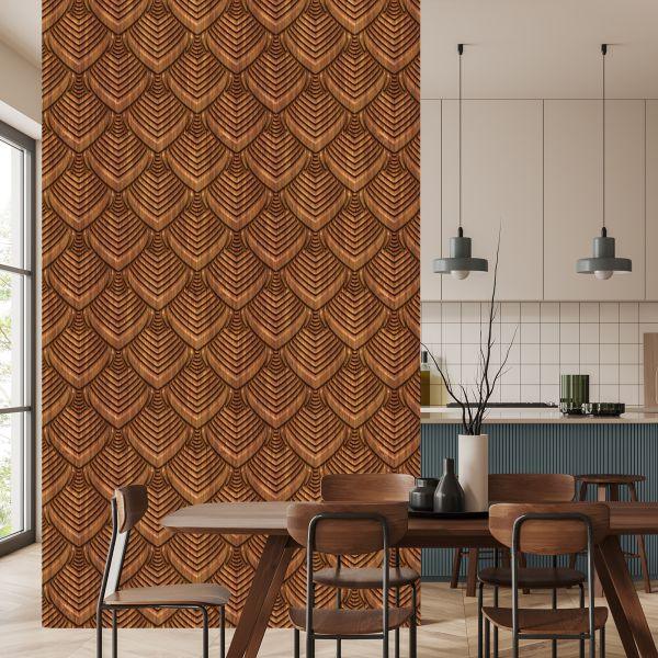 Behang Houten 3D-Ornament - Afbeelding 4
