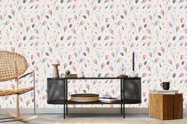 Behang Vintage Rozen Bloemen - Afbeelding 5