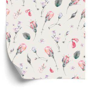Behang Vintage Rozen Bloemen