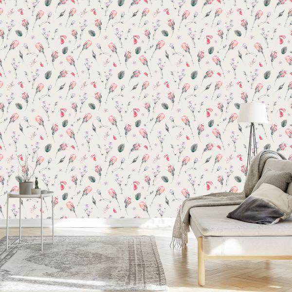 Behang Vintage Rozen Bloemen - Afbeelding 3