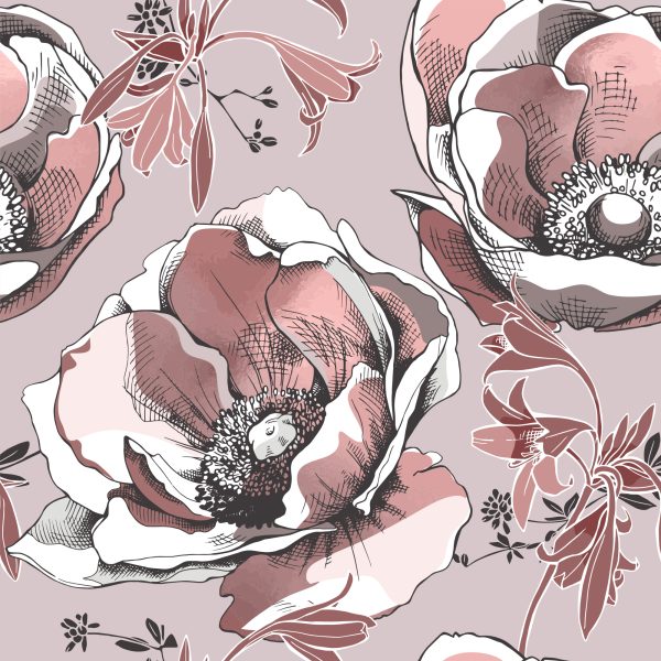 Behang Mooie Anemonen - Afbeelding 2