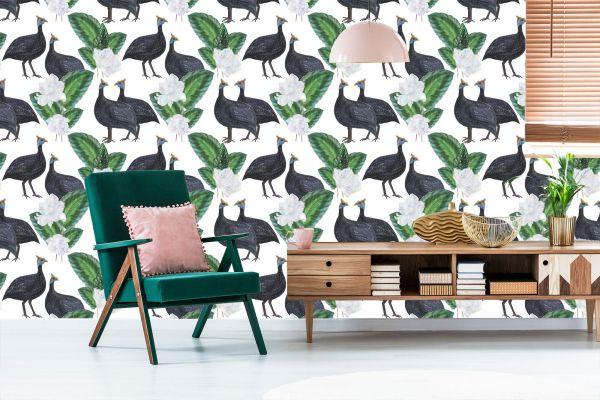 Behang Exotische Vogels En Planten - Afbeelding 6