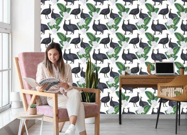 Behang Exotische Vogels En Planten - Afbeelding 7