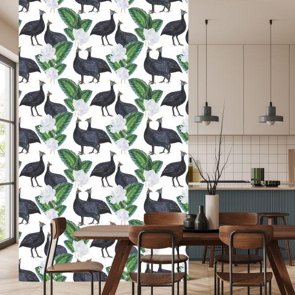 Behang Exotische Vogels En Planten - Afbeelding 4