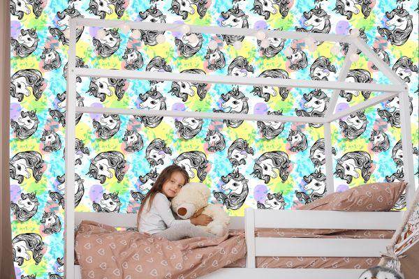 Behang Voor Kinderen - Lachende Eenhoorns - Afbeelding 7