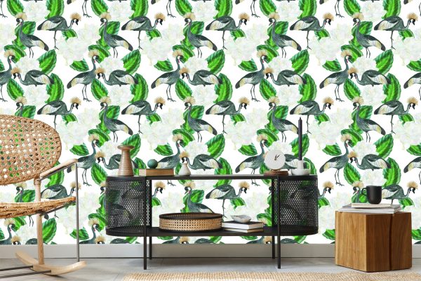 Behang Kraan En Planten - Afbeelding 5