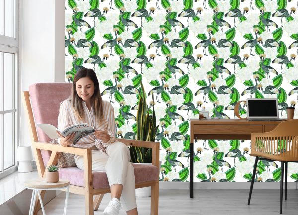 Behang Kraan En Planten - Afbeelding 7