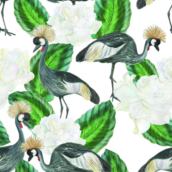 Behang Kraan En Planten - Afbeelding 2
