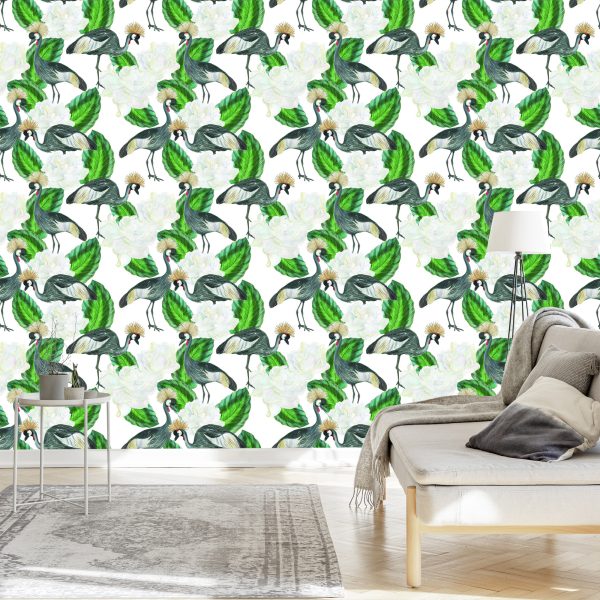 Behang Kraan En Planten - Afbeelding 3