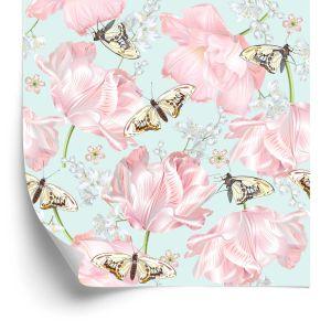 Behang Vlinders, Bloemen, Groene Natuur