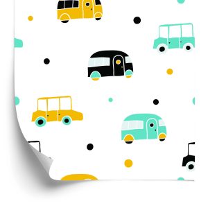Behang Voor Een Jongen, Kleurrijke Auto's, Bussen