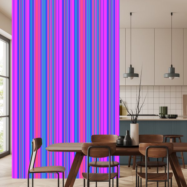Behang Kantoorsalon In Moderne Kleurrijke Strepen - Afbeelding 4
