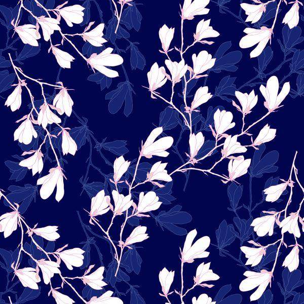Behang Prachtige Magnoliabloemen - Afbeelding 2