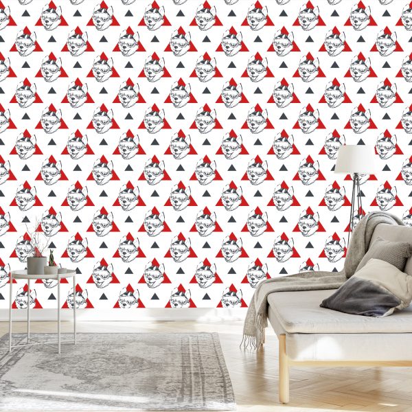 Behang Honden En Driehoeken - Afbeelding 3