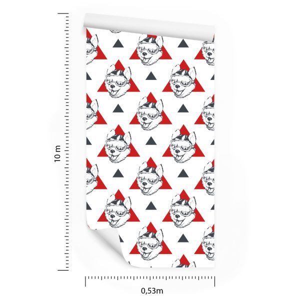 Behang Honden En Driehoeken - Afbeelding 8