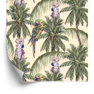 Behang Kleurrijke Papegaaien
