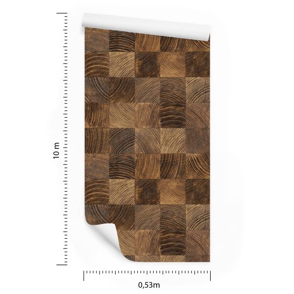 Behang Houten Mozaïek - Afbeelding 8