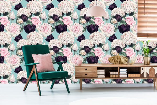 Behang Rozen In Gedempte Kleuren - Afbeelding 6