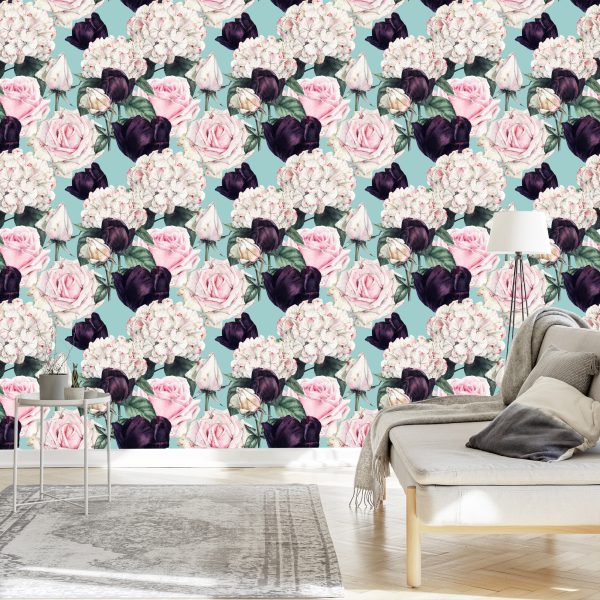 Behang Rozen In Gedempte Kleuren - Afbeelding 3