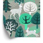 Behang Bomen, Groen, Natuur. Kinderkamer
