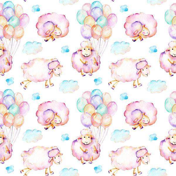Behang Schapen In De Wolken - Afbeelding 2