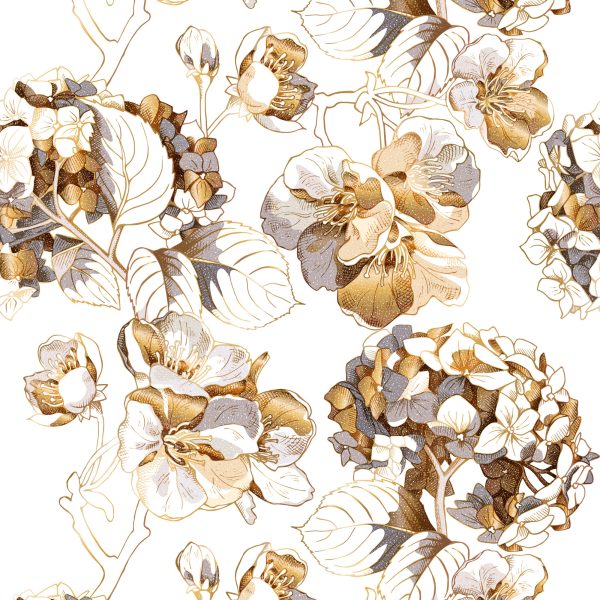 Behang Kersenbloesem Hortensia - Afbeelding 2