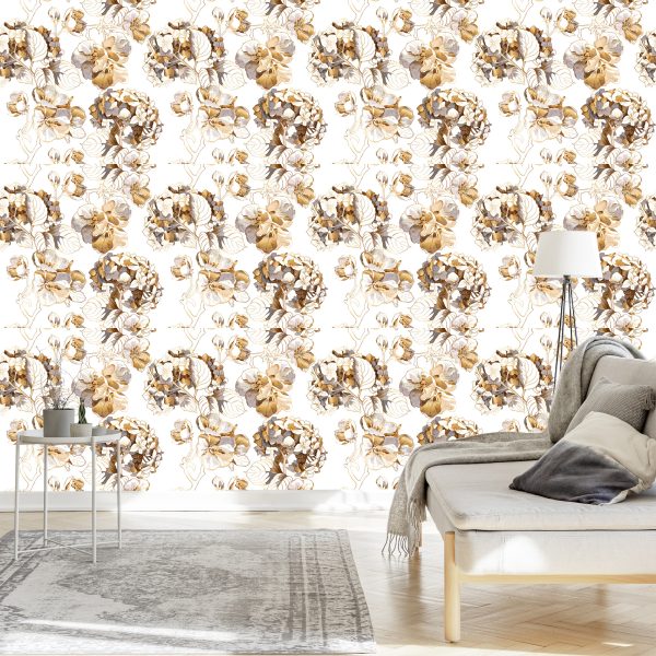 Behang Kersenbloesem Hortensia - Afbeelding 3