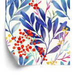 Behang Kleurrijke Bloemen In Retrostijl