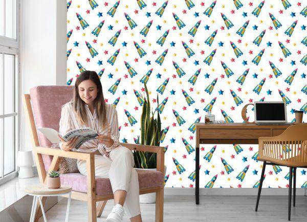 Behang Sterren Ruimtevaartuig Voor Babykamer - Afbeelding 7