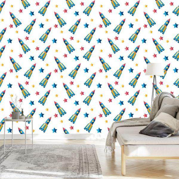 Behang Sterren Ruimtevaartuig Voor Babykamer - Afbeelding 3
