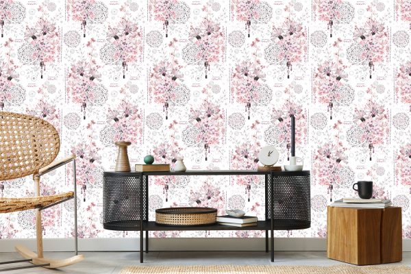 Behang Bloemen En Ornamenten - Afbeelding 5