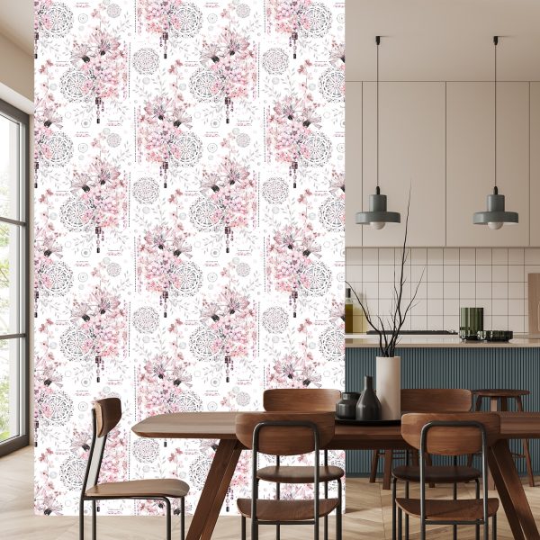 Behang Bloemen En Ornamenten - Afbeelding 4