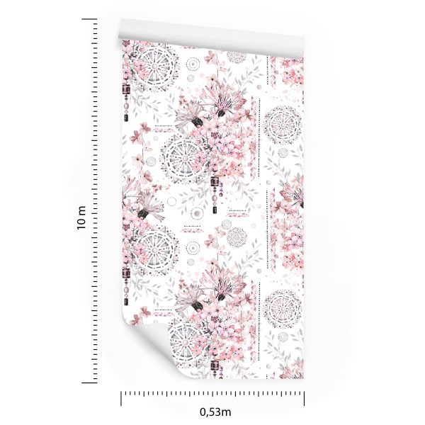 Behang Bloemen En Ornamenten - Afbeelding 8