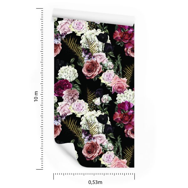 Behang Rozen, Varenbladeren - Afbeelding 8