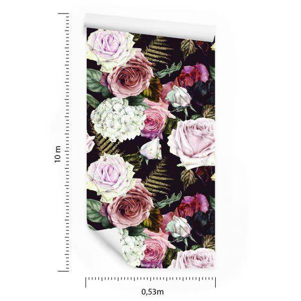 Behang Rozen, Varenbladeren - Afbeelding 8
