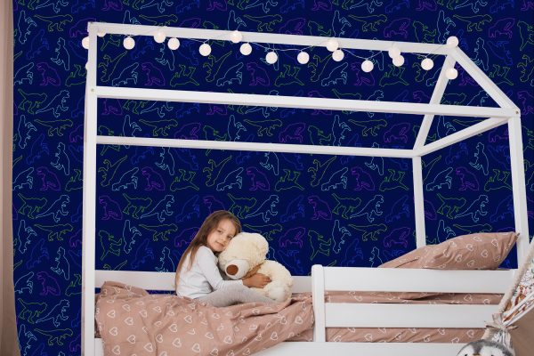Behang De Kleurrijke Dinosaurussen Voor De Babykamer - Afbeelding 7