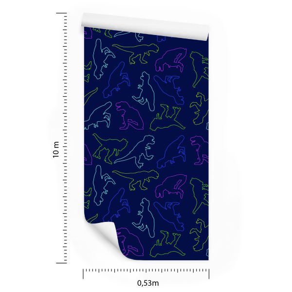 Behang De Kleurrijke Dinosaurussen Voor De Babykamer - Afbeelding 8