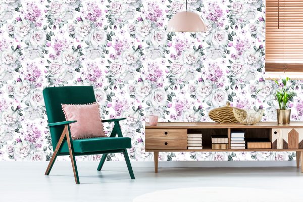 Behang Rozen Pioenen Planten - Afbeelding 6