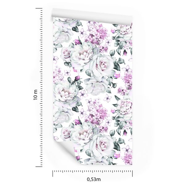 Behang Rozen Pioenen Planten - Afbeelding 8