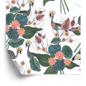 Behang Kranen Tussen Bloemen