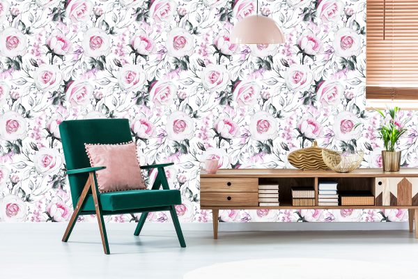 Behang Rozen Zoals Getekend - Afbeelding 6