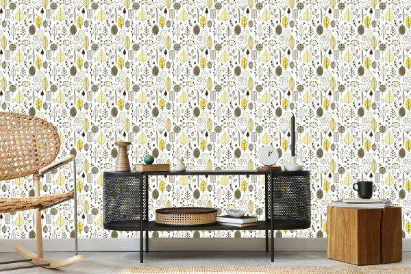 Behang Leaves Scandinavische Stijl Kinderkamer - Afbeelding 5