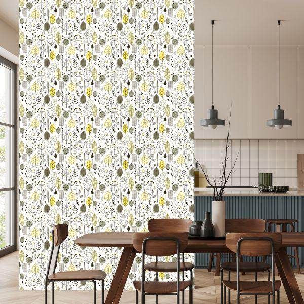 Behang Leaves Scandinavische Stijl Kinderkamer - Afbeelding 4