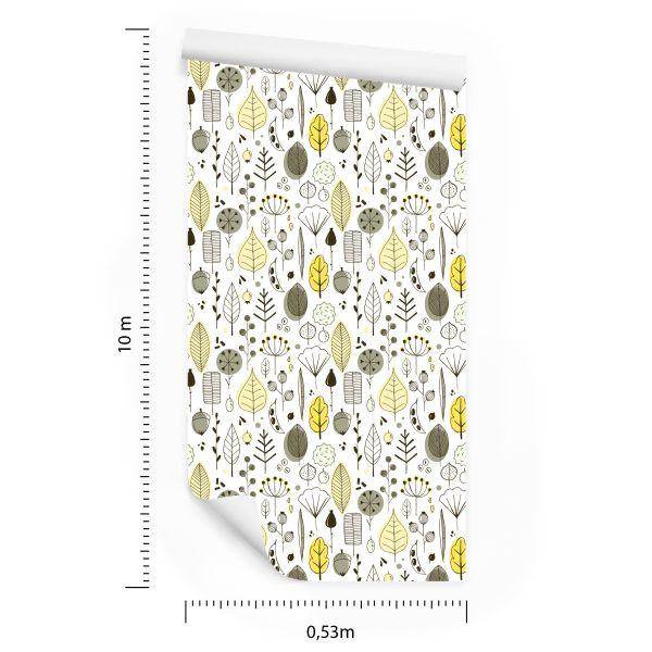 Behang Leaves Scandinavische Stijl Kinderkamer - Afbeelding 8